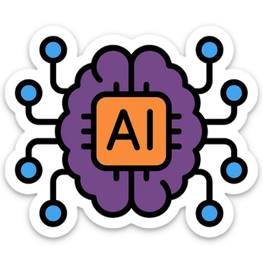 AI neural network icon sticker