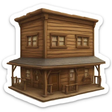 Western saloon building  sticker
