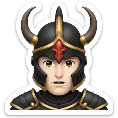 ares god of war black armour horned helmet sticker