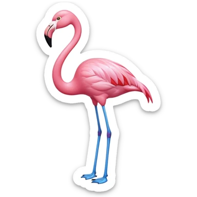 A completely blue flamingo  sticker