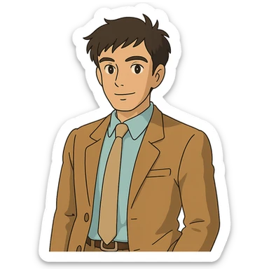 ghibli style man sticker