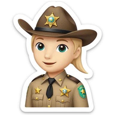 dolphin in sheriff attire with badge sticker