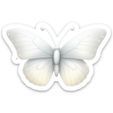 All white butterfly with sparkles on the wings  sticker