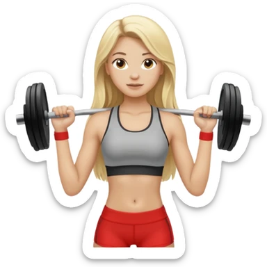 Blonde girl with long hair gym sticker