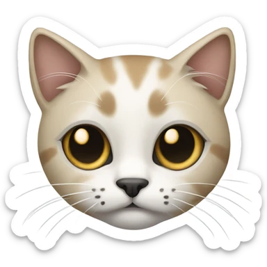  dark beige and white Cat with black spot near the nose sticker