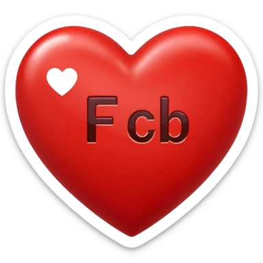 red heart on blue background and the letters F C B sticker