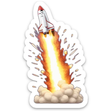 elon musk hit in the face by an exploding rocket sticker