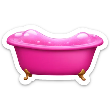 Hot pink bubble bath sticker