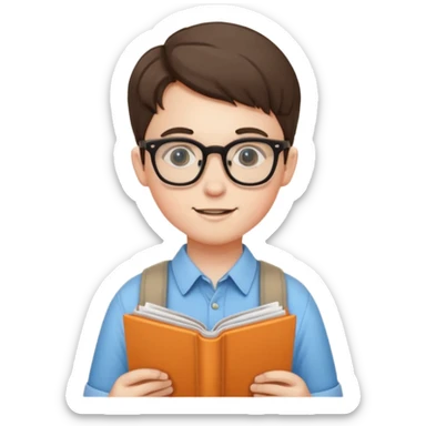 nerd kid museum tourist sticker