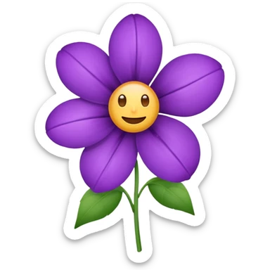 Emoji fleur violet sticker