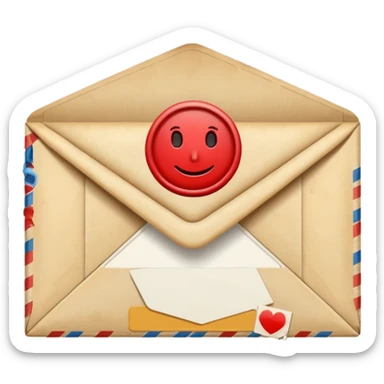 envelope with a stamp sticker