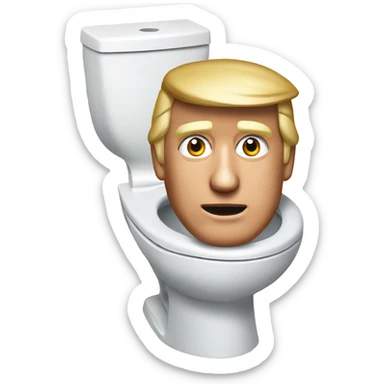 skibidi toilet donald trump sticker