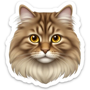  Brown siberian cat and golden eyes sticker