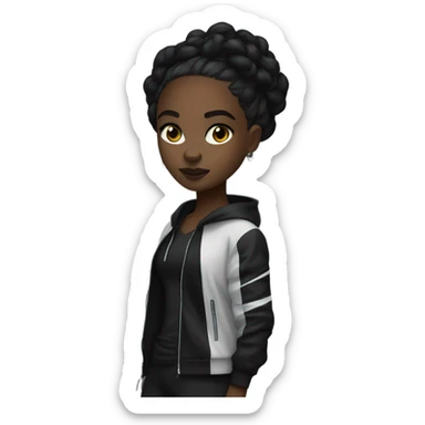 sleek black gothic pumagirl  sticker