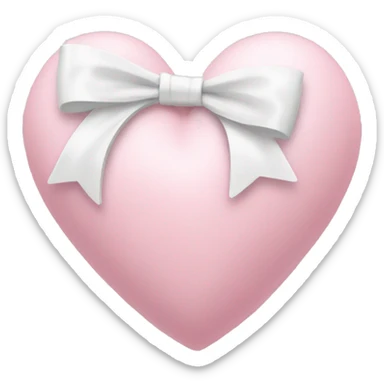 Pastel pink heart with white bow sticker