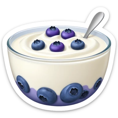 create a bowl with iogurt and berries emoji ios style only blueberries and no soup sticker