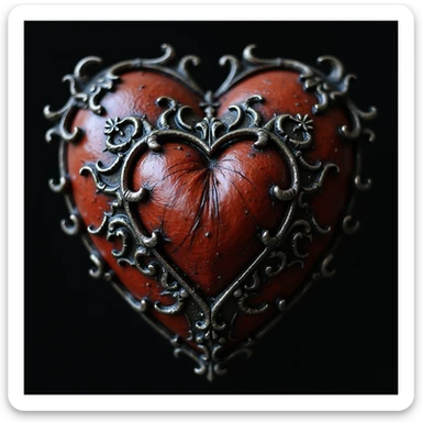 gothic heart, photorealistic, ornate, dark, elegant, high detail sticker