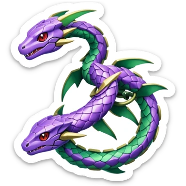 Pokemon legendary purple and cian crystal rayquaza sticker