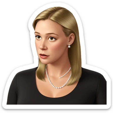 elegant girl with pearl jewelry sticker