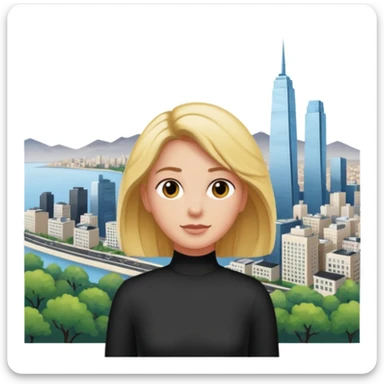 quelqu'un qui admire la vue depuis un point panoramique avec une ville en contrebas
 sticker