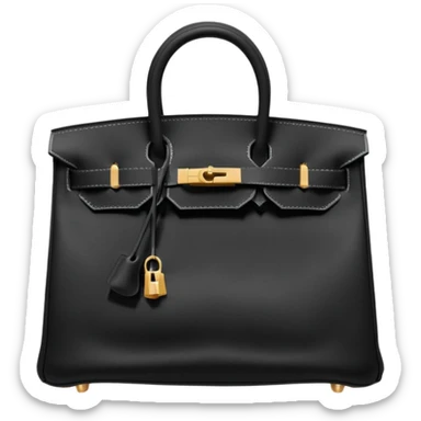hermes birkin matte black color bag sticker
