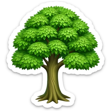 generate realistic detailed tree in 3d style green color sticker