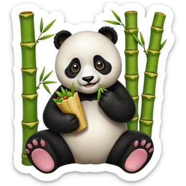 bamboo eating panda sticker