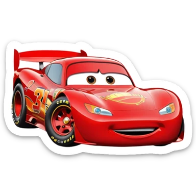lightning mcqueen metallic red sticker