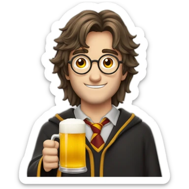 Harry potter qui boit une  bière aux beurre sticker