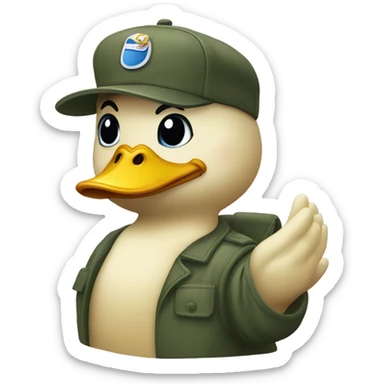 chibby rubbr duck salute sticker
