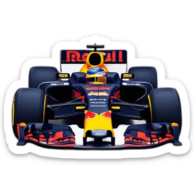 Max Verstappen race car with red bull can sticker