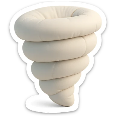 cushion style tornado, plush and rounded, soft edges sticker