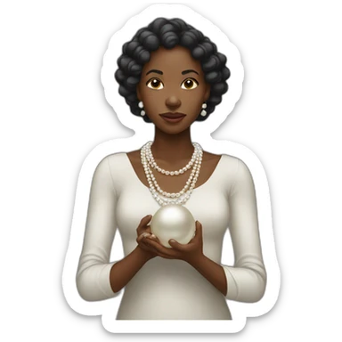 Black woman clutching  pearls sticker