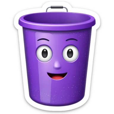 Glitter Purple and Cian rubbish bin sticker