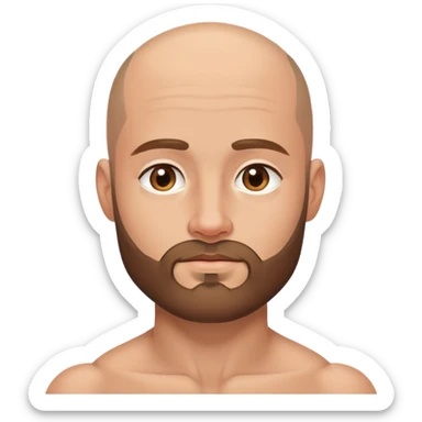 Beautiful light brunette dreaming of her muscular bald beard husband sticker