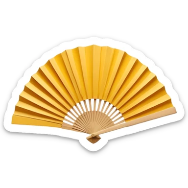 3D render of Paper Fan entirely of folded origami paper, sharp creases, cardboard texture, matte finish, visible paper grain, craft aesthetic,emoji style, isolated on white background --v 6.0 sticker