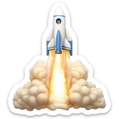 Rocket ship blasting off  sticker