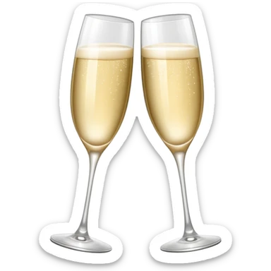 Girly aesthetic Two Champagne glass clink with pretty sparkle sticker