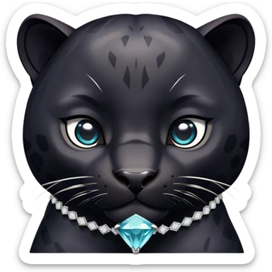 A black panther wearing a diamond necklace  sticker