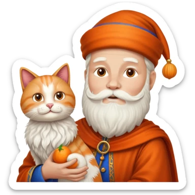sinterklaas maar hij houd een kat vast sticker