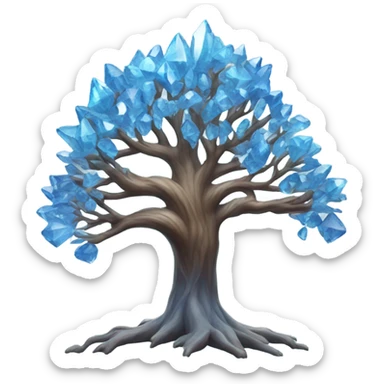 blue crystal tree sticker