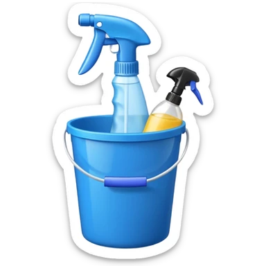 Bucket and cleaning product sticker