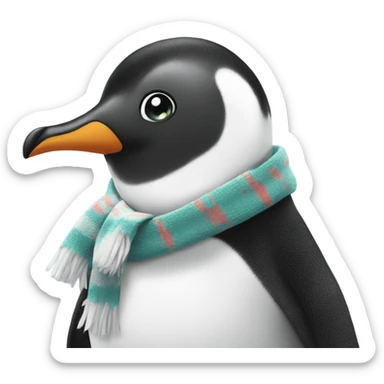 pingüino con bufanda  sticker