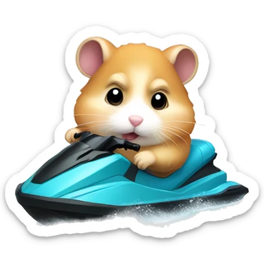 hamster on jetski sticker