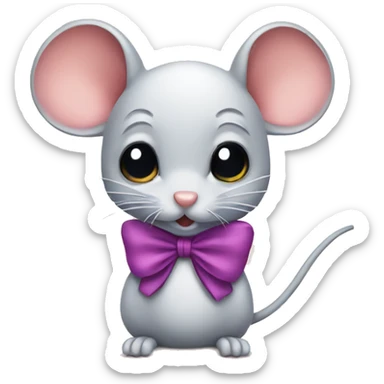Mouse with bow sticker