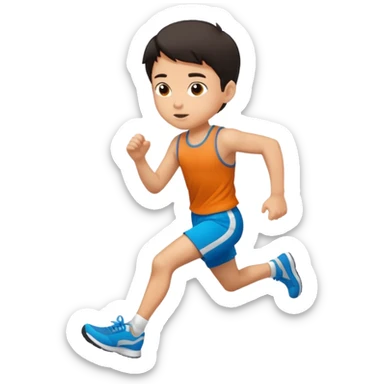 High resolution of ful body kid running  sticker