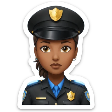 futuristic black woman cop sticker