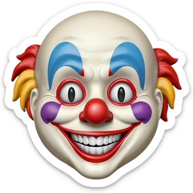 Mask – Painted clown mask with wide grin sticker