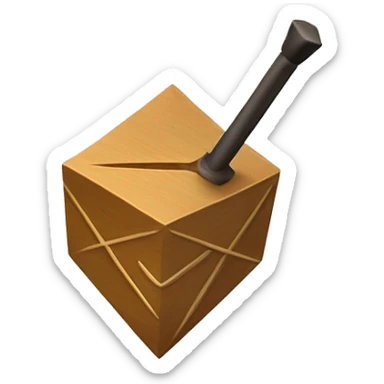 Jewish dreidel a cubed four-sided spinning top with a point on the bottom and a stick on the top used to spin it, played during the Jewish holiday of Hanukkah sticker