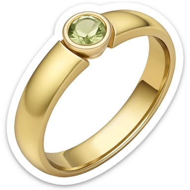 Pale olive wedding ring with stone sticker